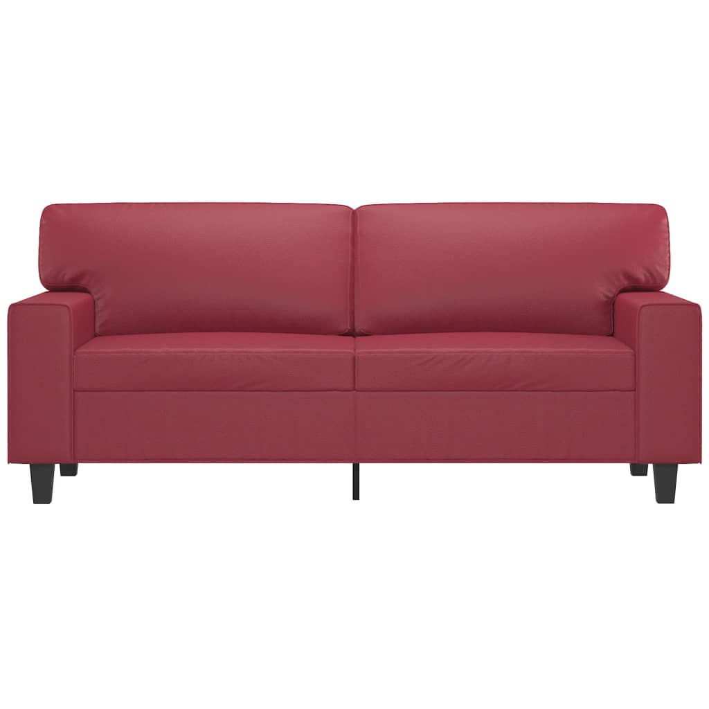 Canapé à 2 places Rouge bordeaux 140 cm Similicuir - XIOS