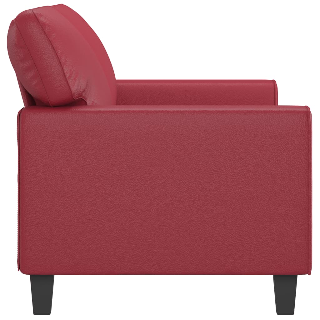 Canapé à 2 places Rouge bordeaux 140 cm Similicuir - XIOS