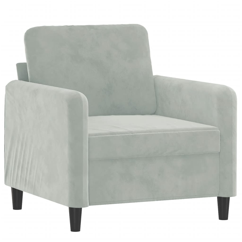 Fauteuil Gris clair 60 cm Velours - XIOS