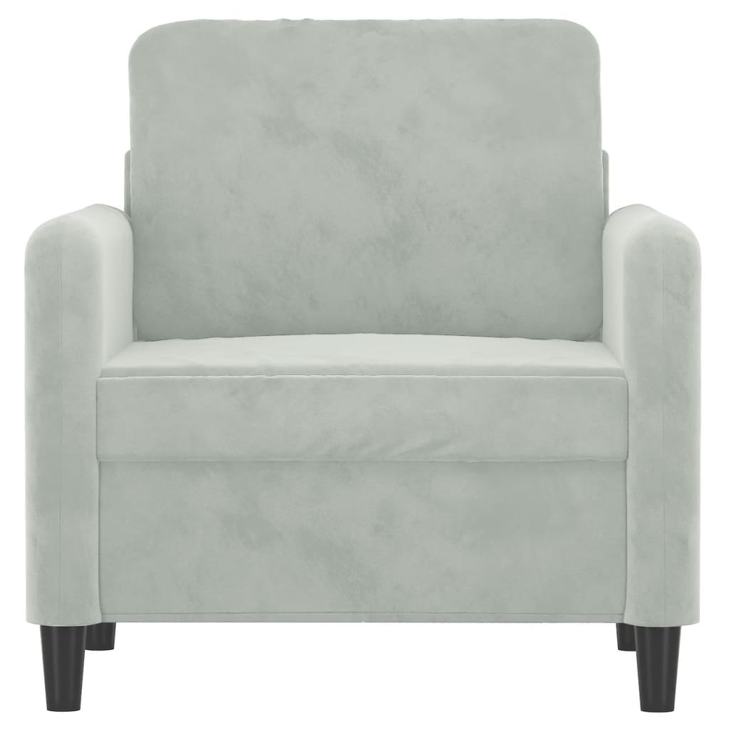 Fauteuil Gris clair 60 cm Velours - XIOS