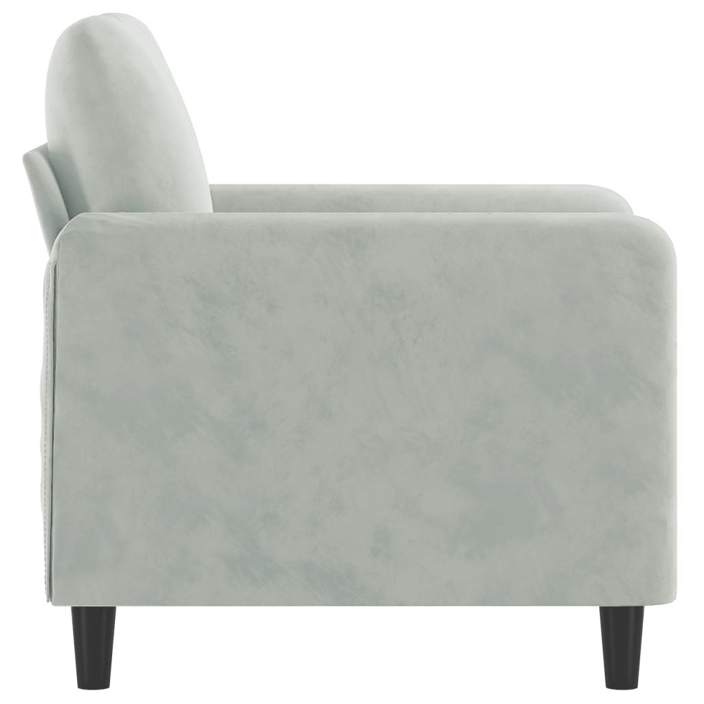 Fauteuil Gris clair 60 cm Velours - XIOS