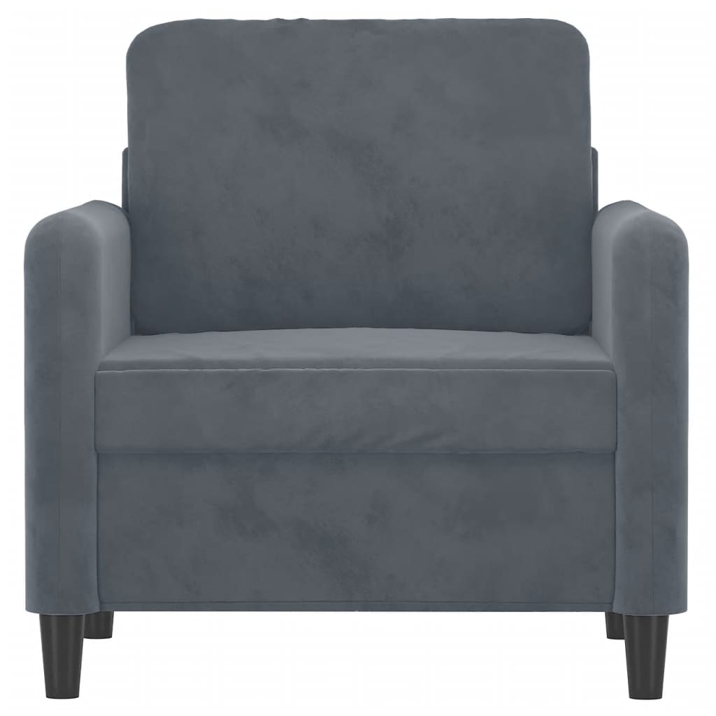 Fauteuil Gris foncé 60 cm Velours - XIOS