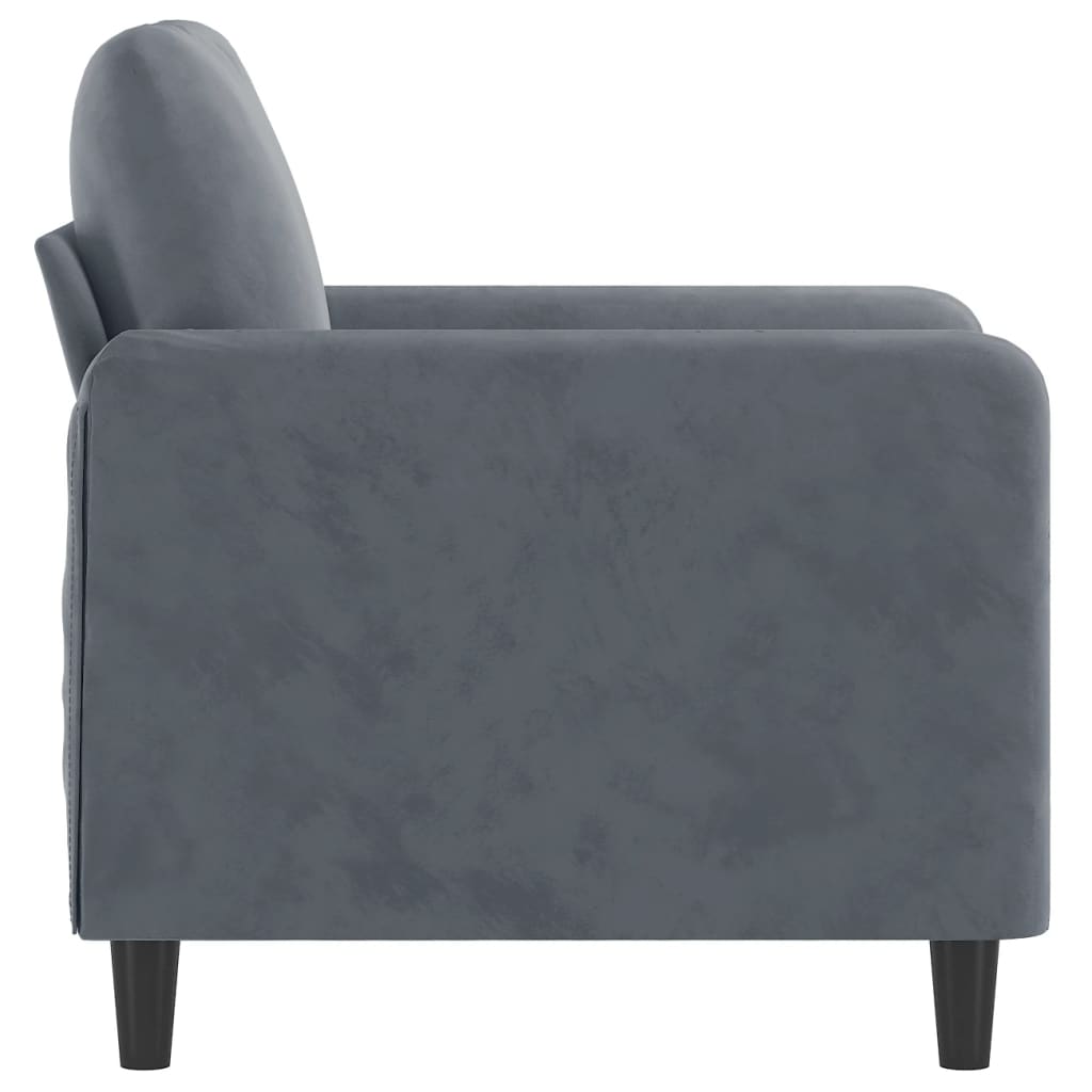 Fauteuil Gris foncé 60 cm Velours - XIOS