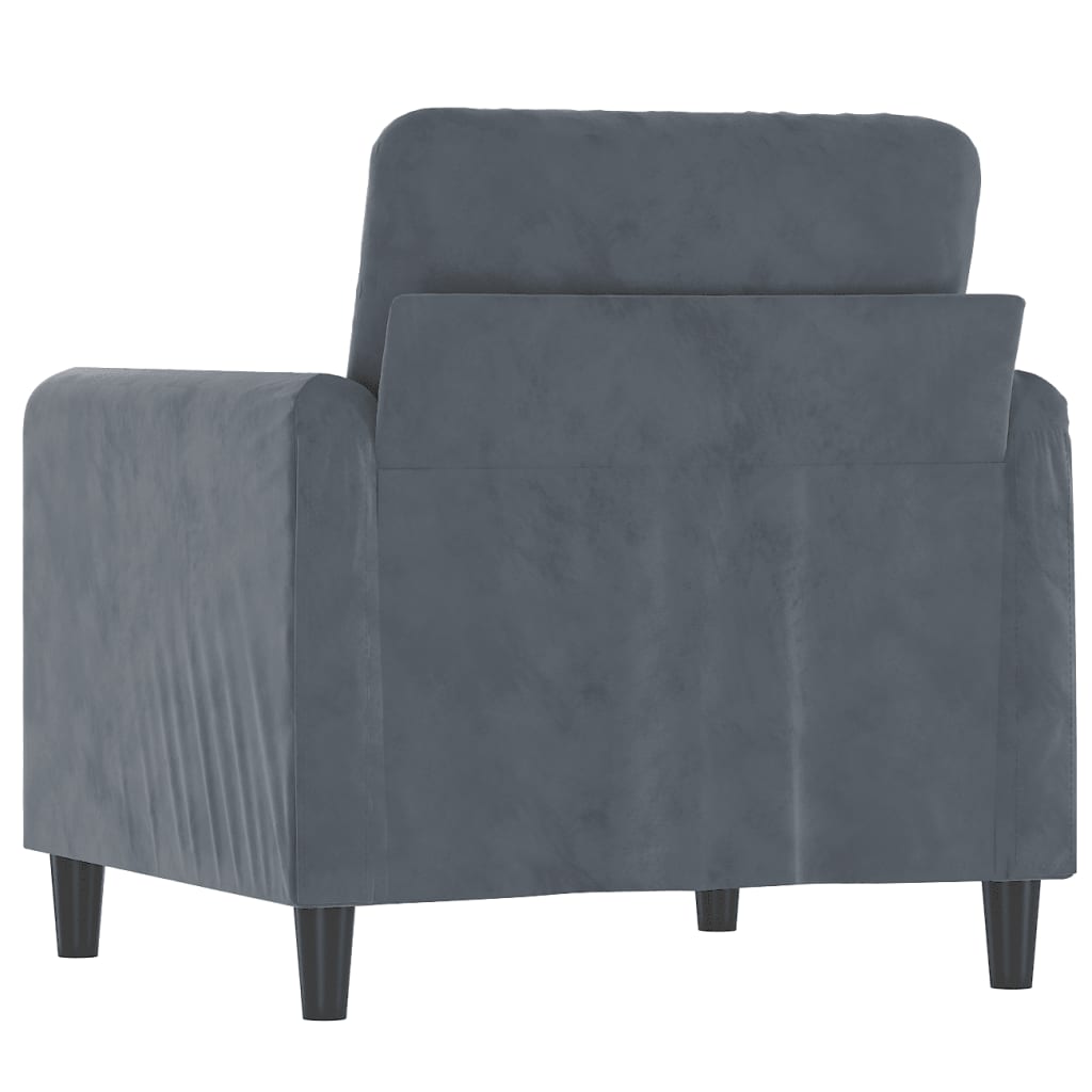 Fauteuil Gris foncé 60 cm Velours - XIOS