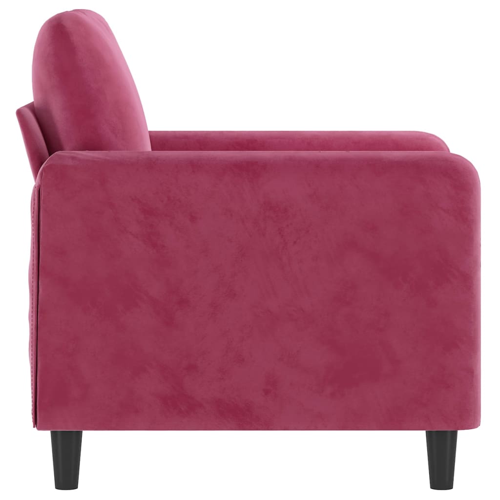 Fauteuil Rouge bordeaux 60 cm Velours - XIOS