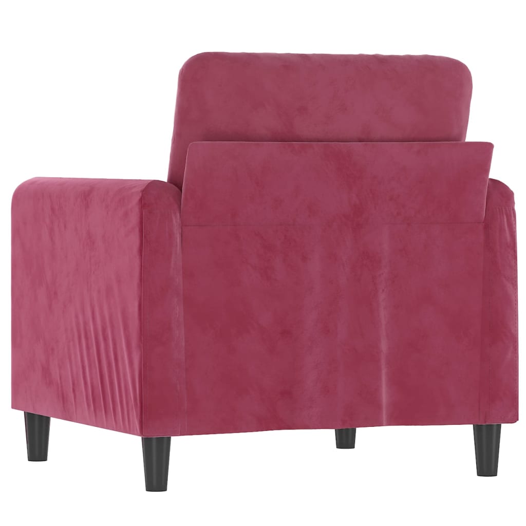 Fauteuil Rouge bordeaux 60 cm Velours - XIOS
