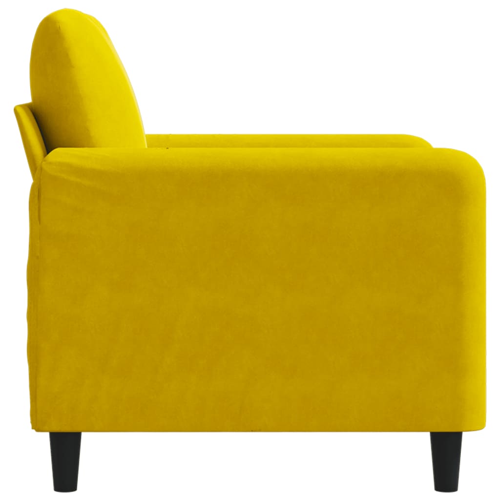 Fauteuil Jaune 60 cm Velours - XIOS