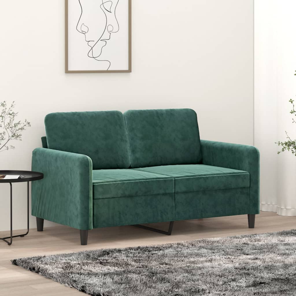 Canapé à 2 places Vert foncé 120 cm Velours - XIOS