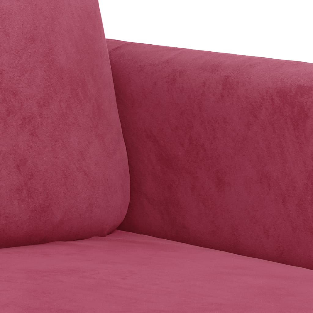 Canapé à 2 places Rouge bordeaux 120 cm Velours - XIOS