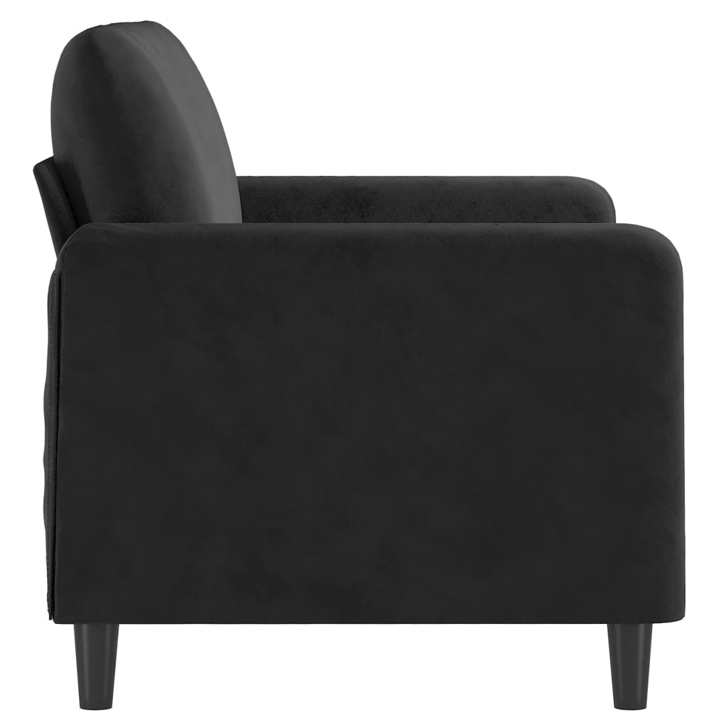 Canapé à 2 places Noir 120 cm Velours - XIOS