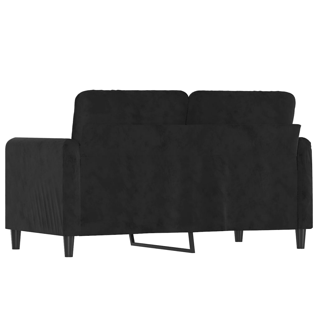 Canapé à 2 places Noir 120 cm Velours - XIOS