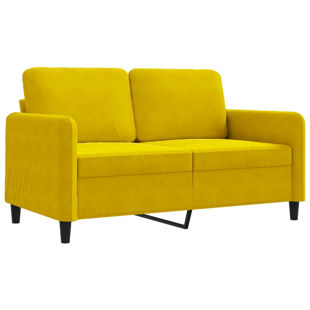 Canapé à 2 places Jaune 120 cm Velours - XIOS