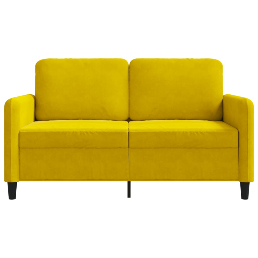 Canapé à 2 places Jaune 120 cm Velours - XIOS