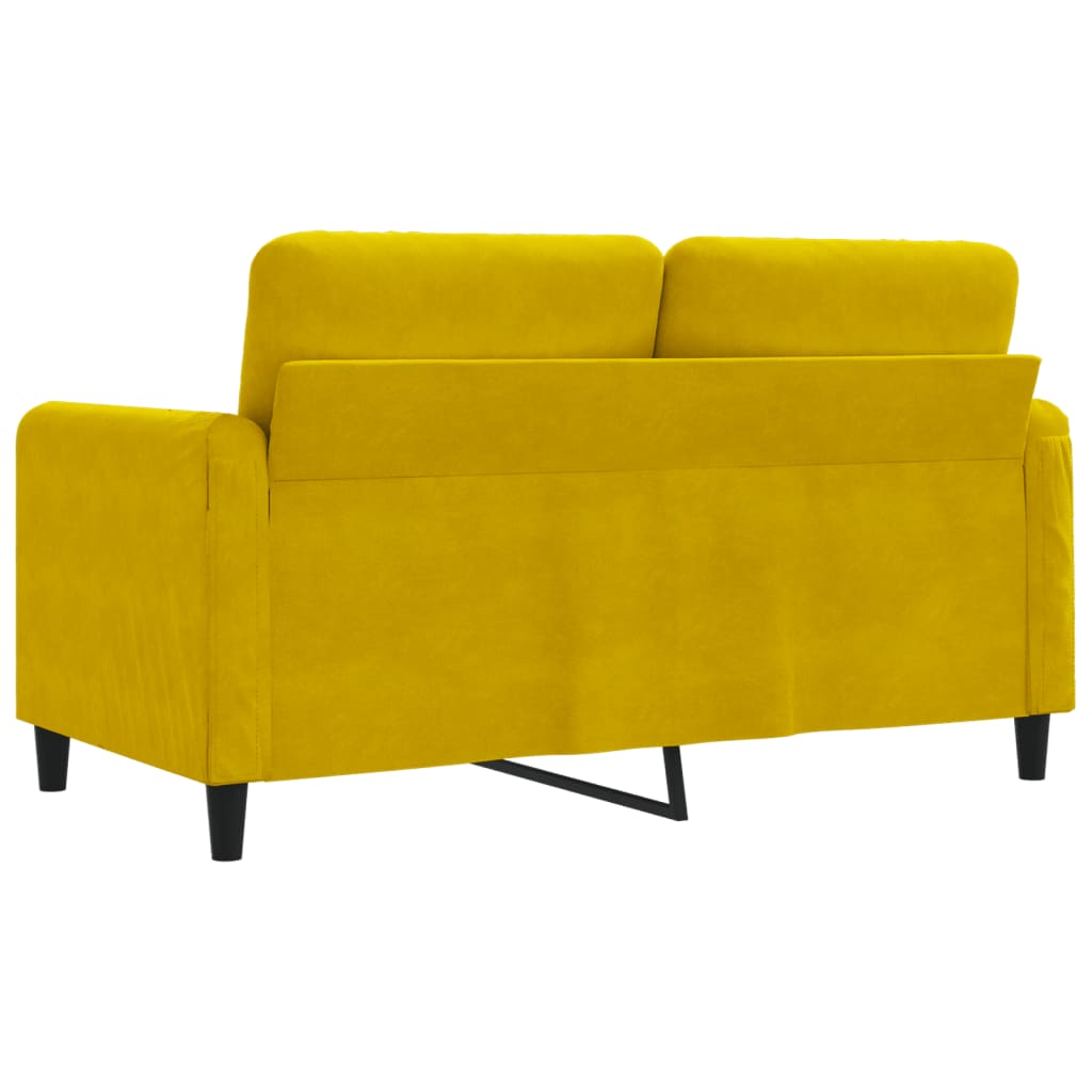 Canapé à 2 places Jaune 120 cm Velours - XIOS