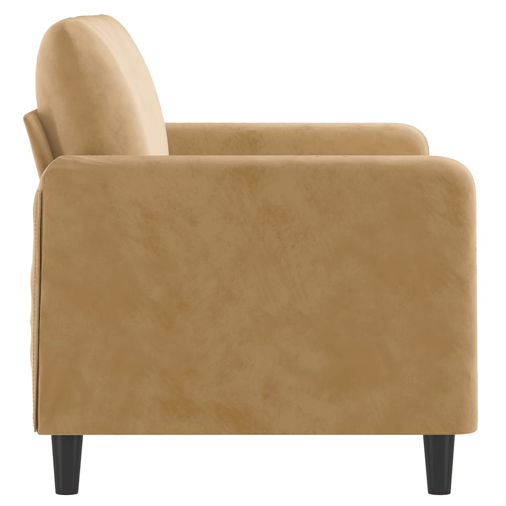 Canapé à 2 places Marron 120 cm Velours - XIOS