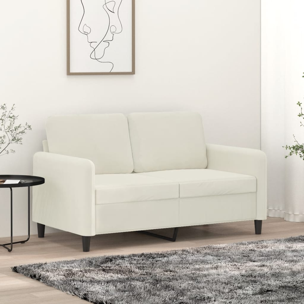 Canapé à 2 places Crème 120 cm Velours - XIOS