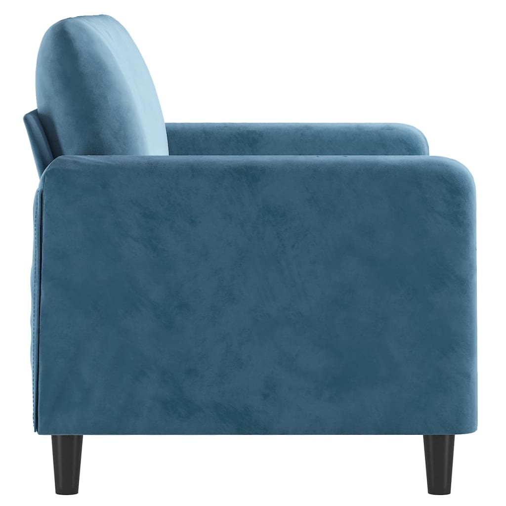 Canapé à 2 places Bleu 120 cm Velours - XIOS