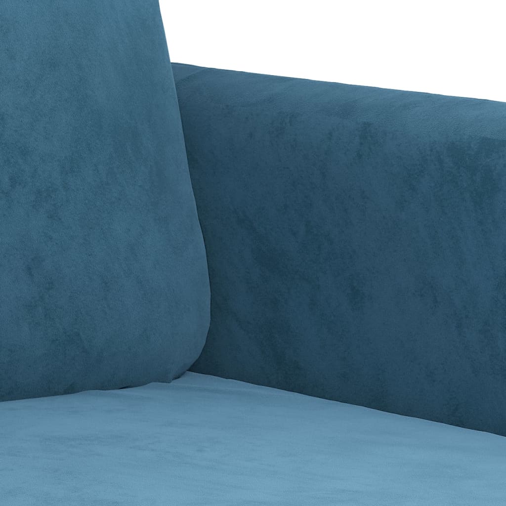 Canapé à 2 places Bleu 120 cm Velours - XIOS