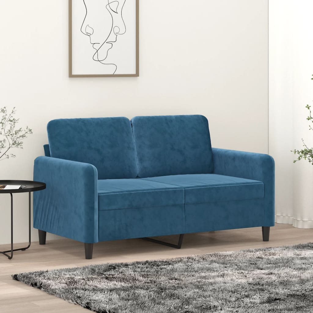 Canapé à 2 places Bleu 120 cm Velours - XIOS