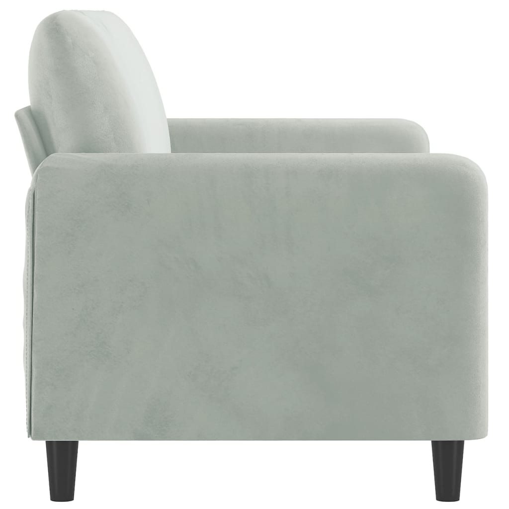 Canapé à 2 places Gris clair 140 cm Velours - XIOS