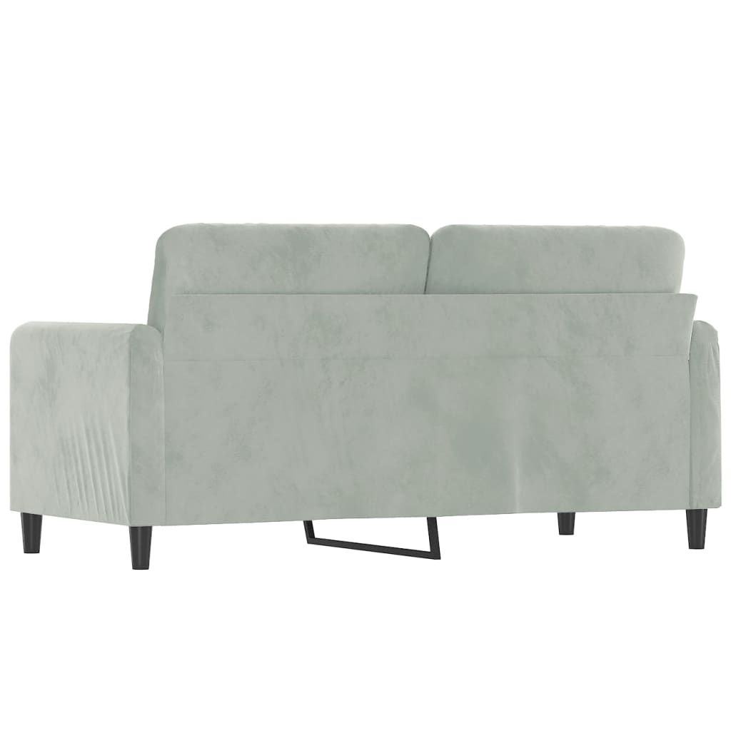 Canapé à 2 places Gris clair 140 cm Velours - XIOS