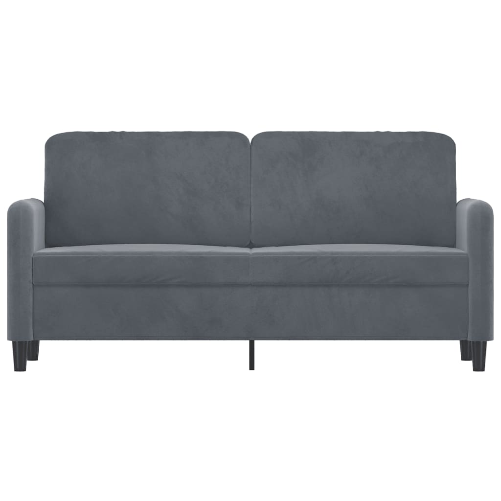 Canapé à 2 places Gris foncé 140 cm Velours - XIOS