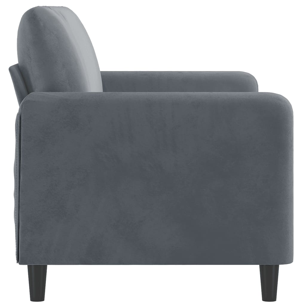 Canapé à 2 places Gris foncé 140 cm Velours - XIOS