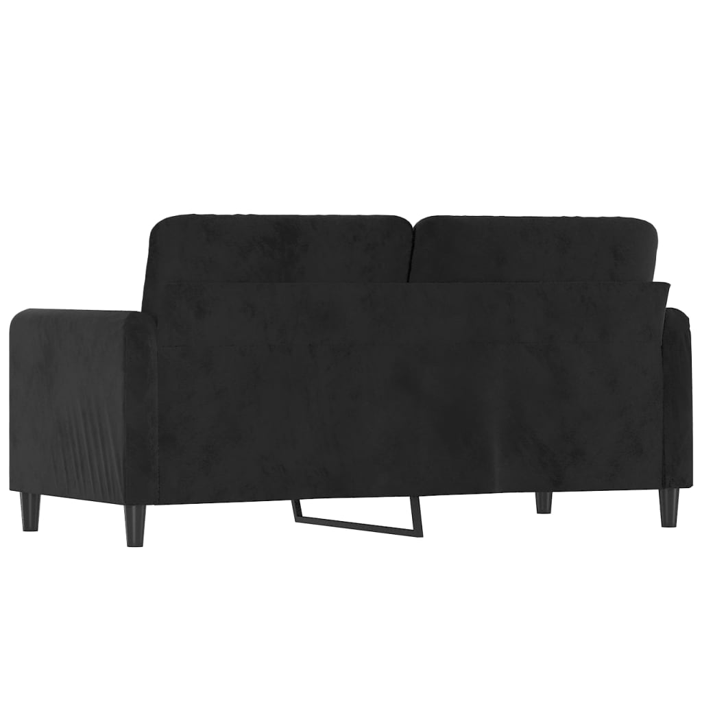 Canapé à 2 places Noir 140 cm Velours - XIOS