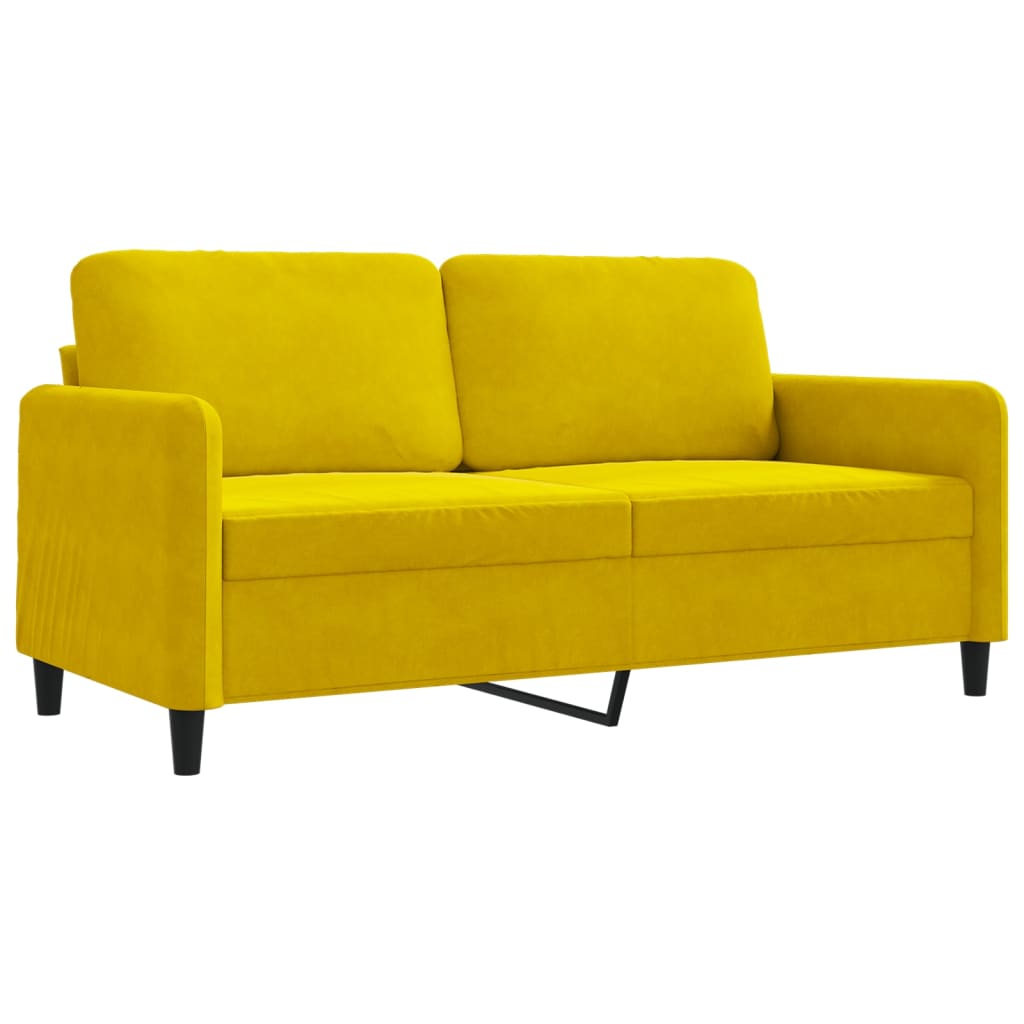 Canapé à 2 places Jaune 140 cm Velours - XIOS
