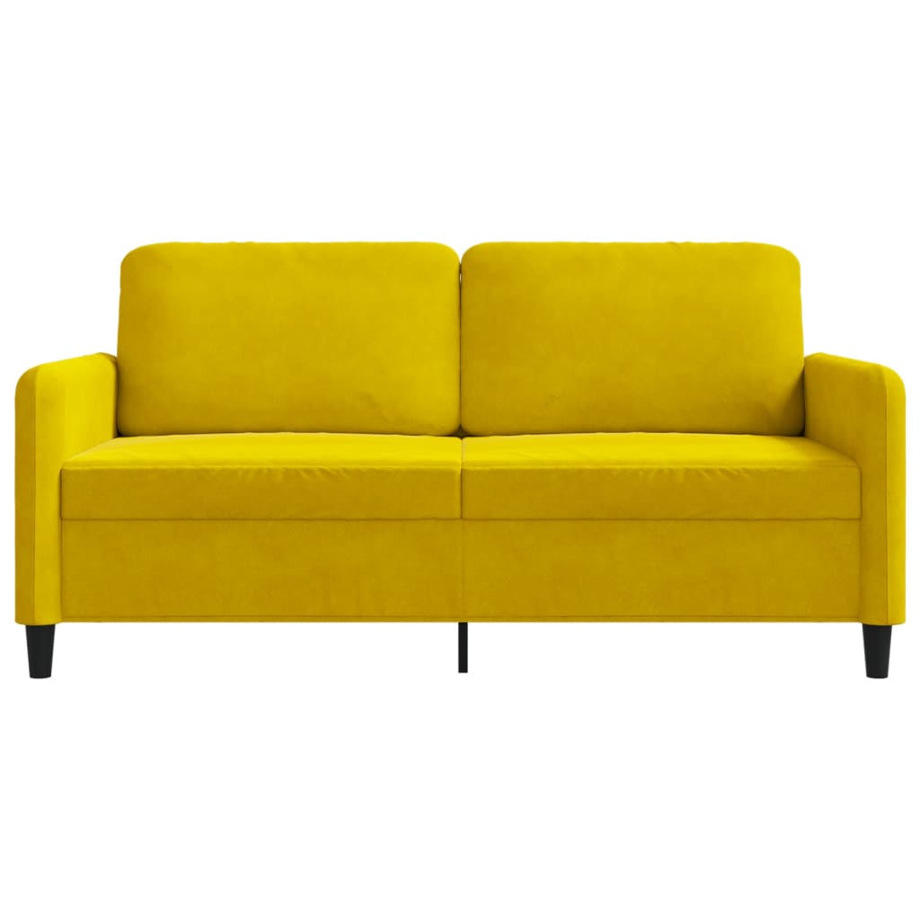 Canapé à 2 places Jaune 140 cm Velours - XIOS
