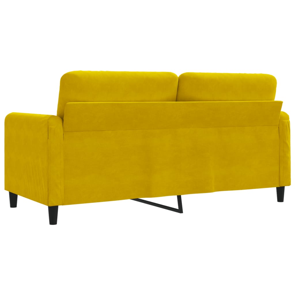 Canapé à 2 places Jaune 140 cm Velours - XIOS