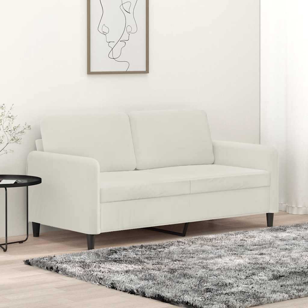Canapé à 2 places Crème 140 cm Velours - XIOS