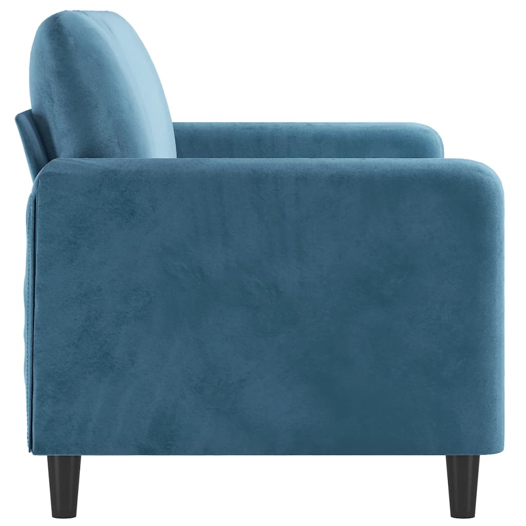 Canapé à 2 places Bleu 140 cm Velours - XIOS