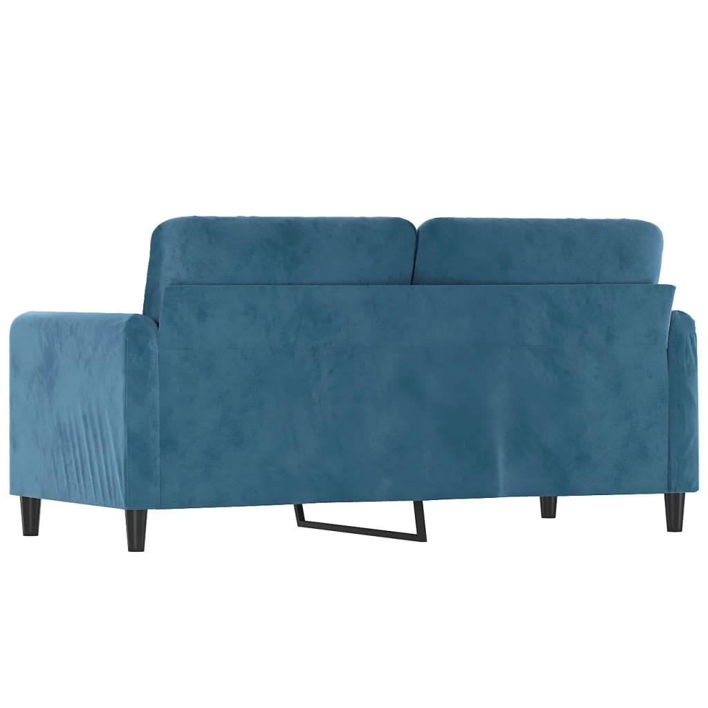 Canapé à 2 places Bleu 140 cm Velours - XIOS
