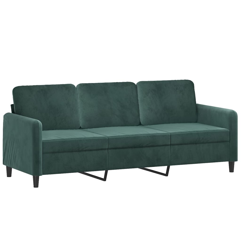 Canapé à 3 places Vert foncé 180 cm Velours - XIOS