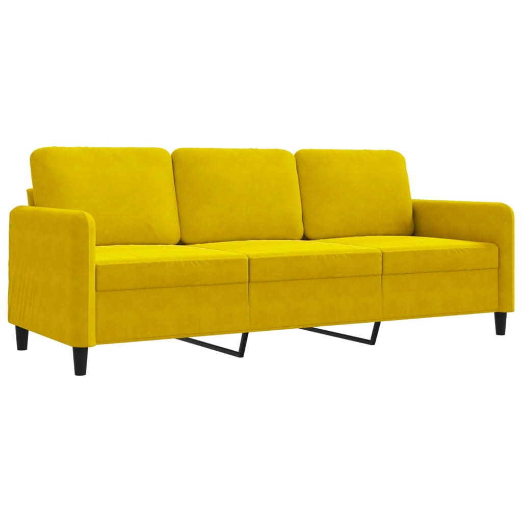 Canapé à 3 places Jaune 180 cm Velours - XIOS