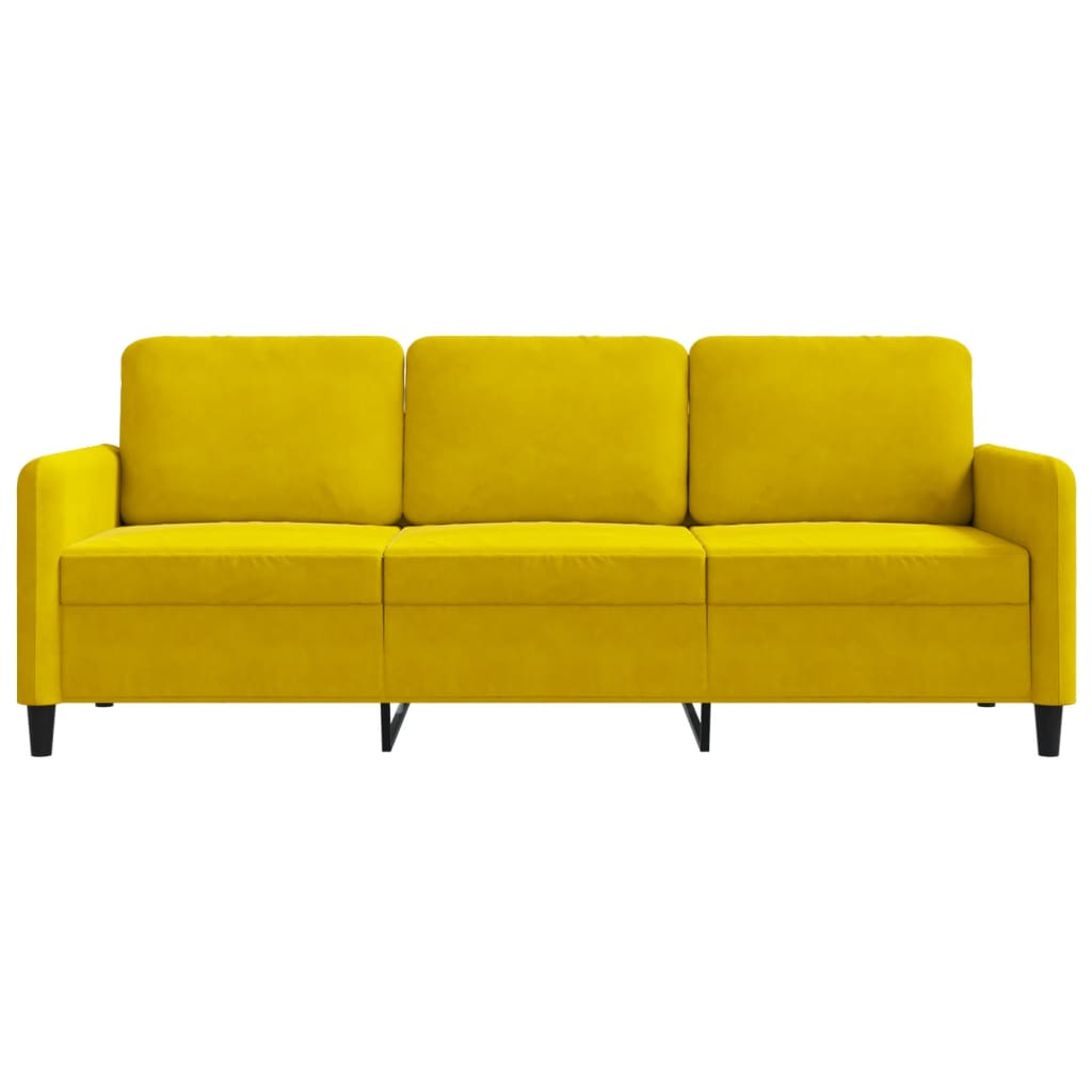 Canapé à 3 places Jaune 180 cm Velours - XIOS