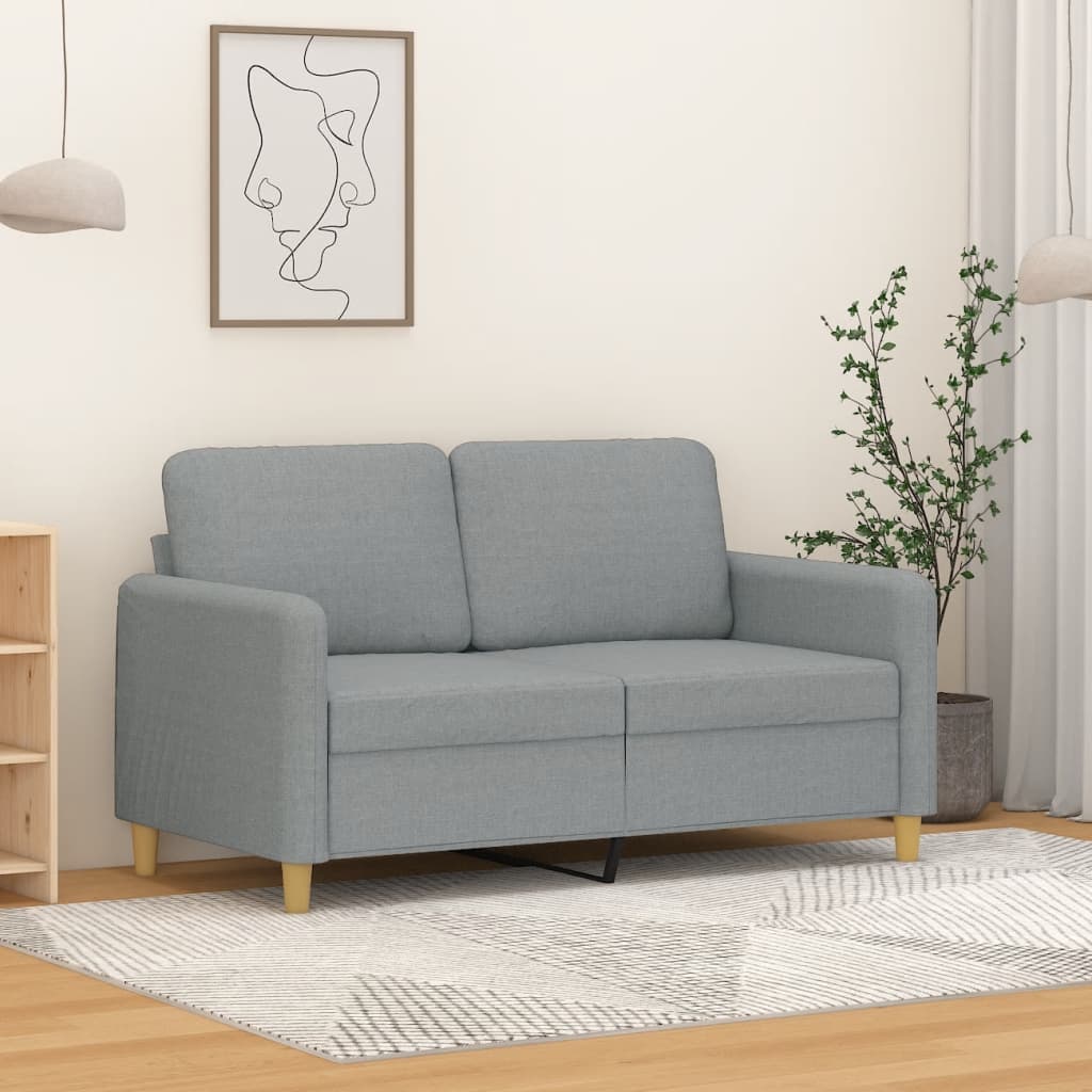 Canapé à 2 places Gris clair 120 cm Tissu - XIOS