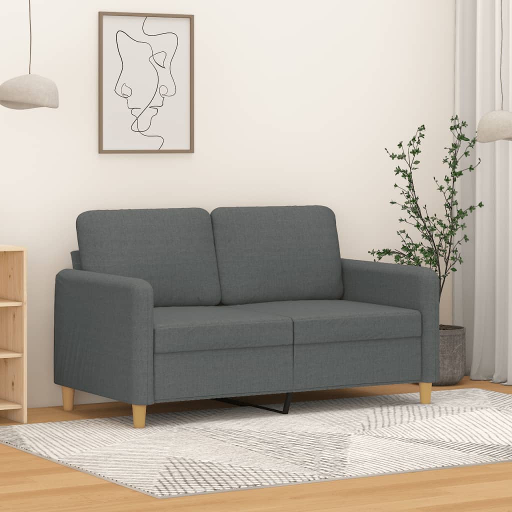 Canapé à 2 places Gris foncé 120 cm Tissu - XIOS