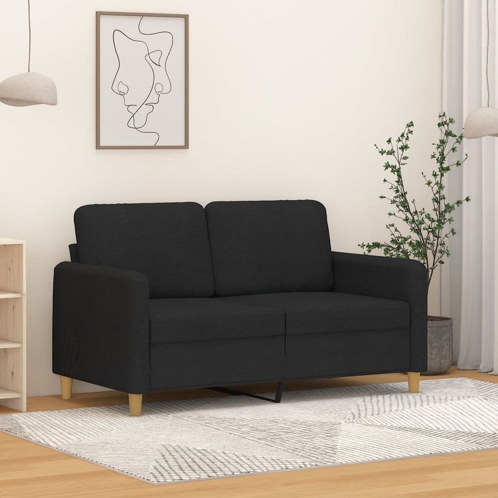 Canapé à 2 places Noir 120 cm Tissu - XIOS