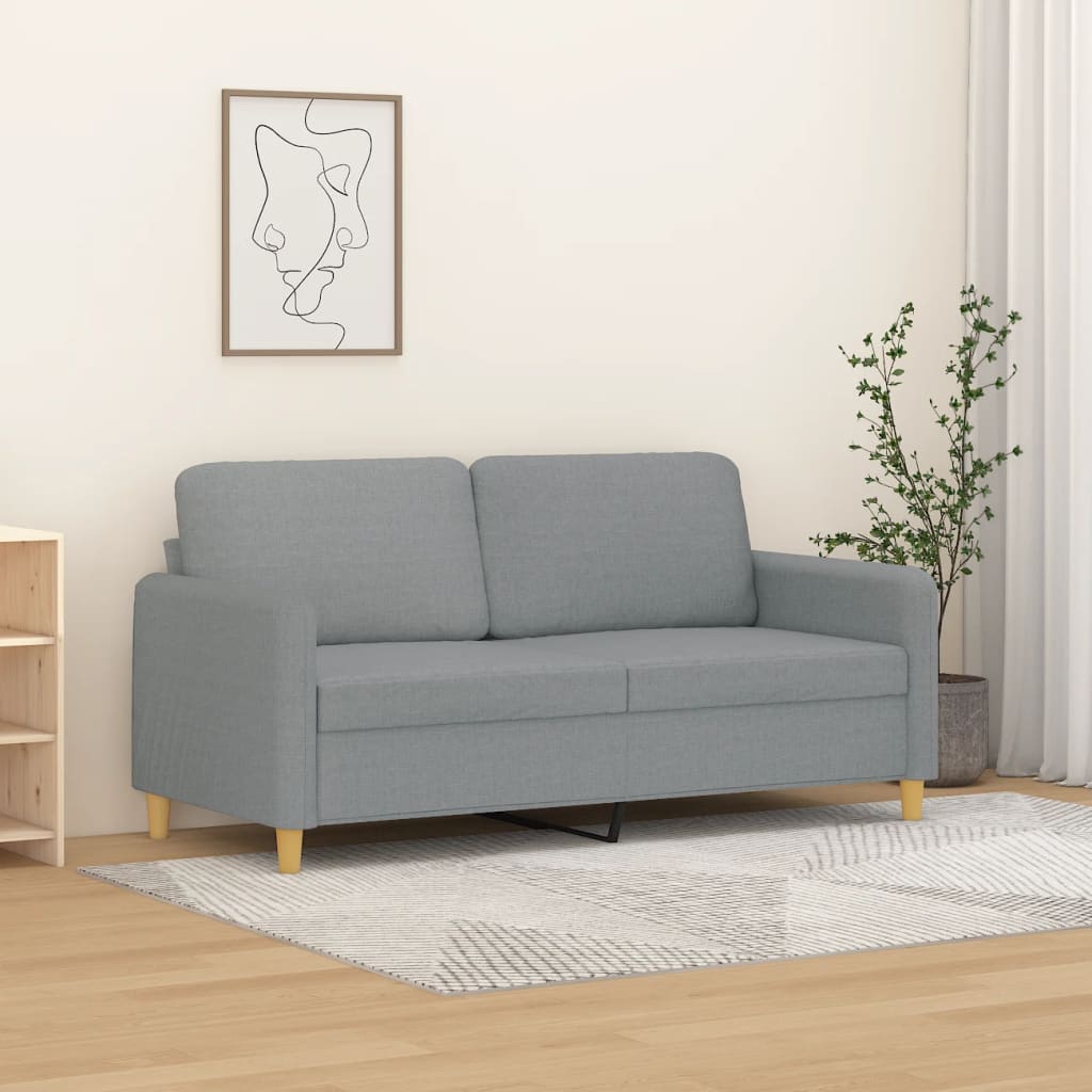 Canapé à 2 places Gris clair 140 cm Tissu - XIOS