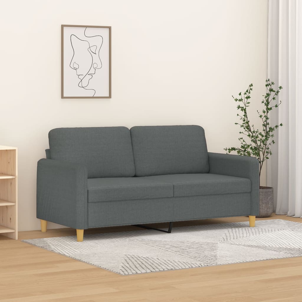 Canapé à 2 places Gris foncé 140 cm Tissu - XIOS