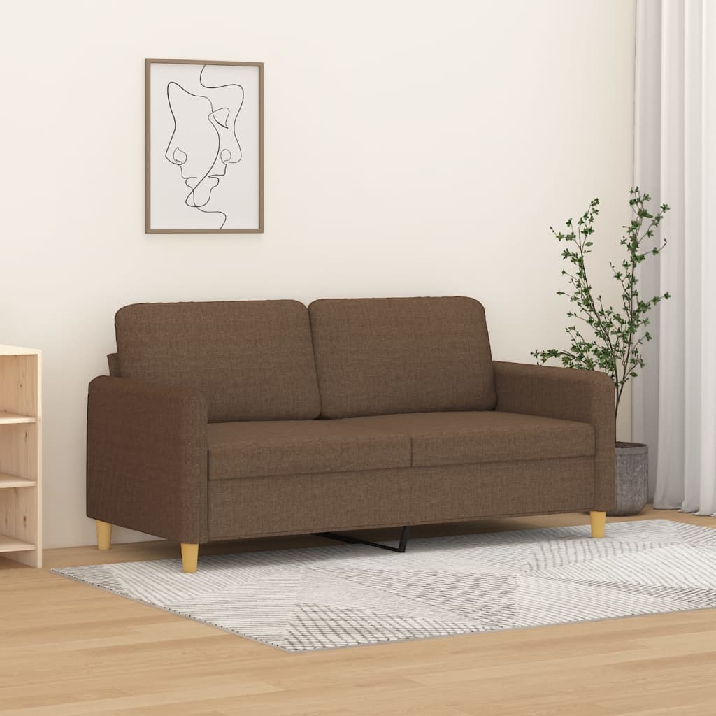 Canapé à 2 places Marron 140 cm Tissu - XIOS