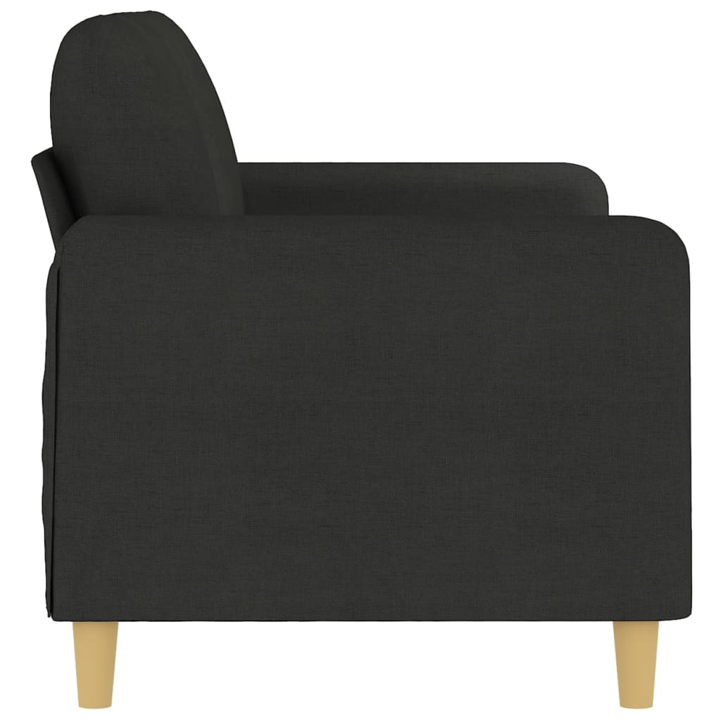 Canapé à 2 places Noir 140 cm Tissu - XIOS