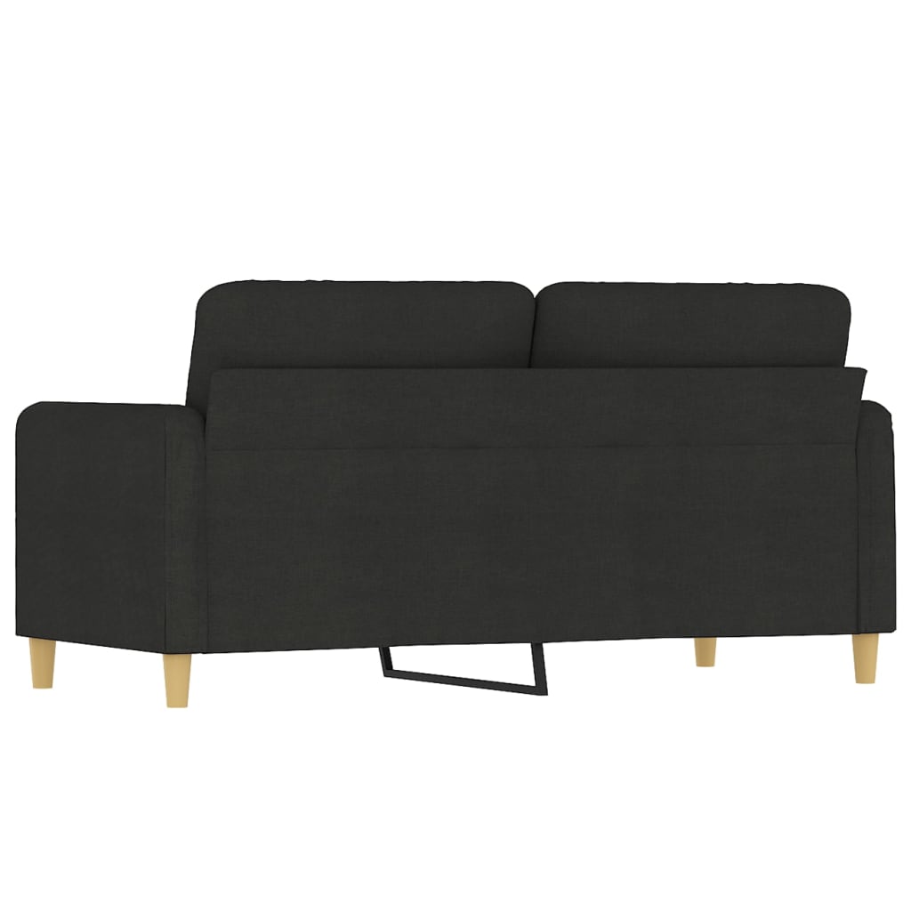 Canapé à 2 places Noir 140 cm Tissu - XIOS