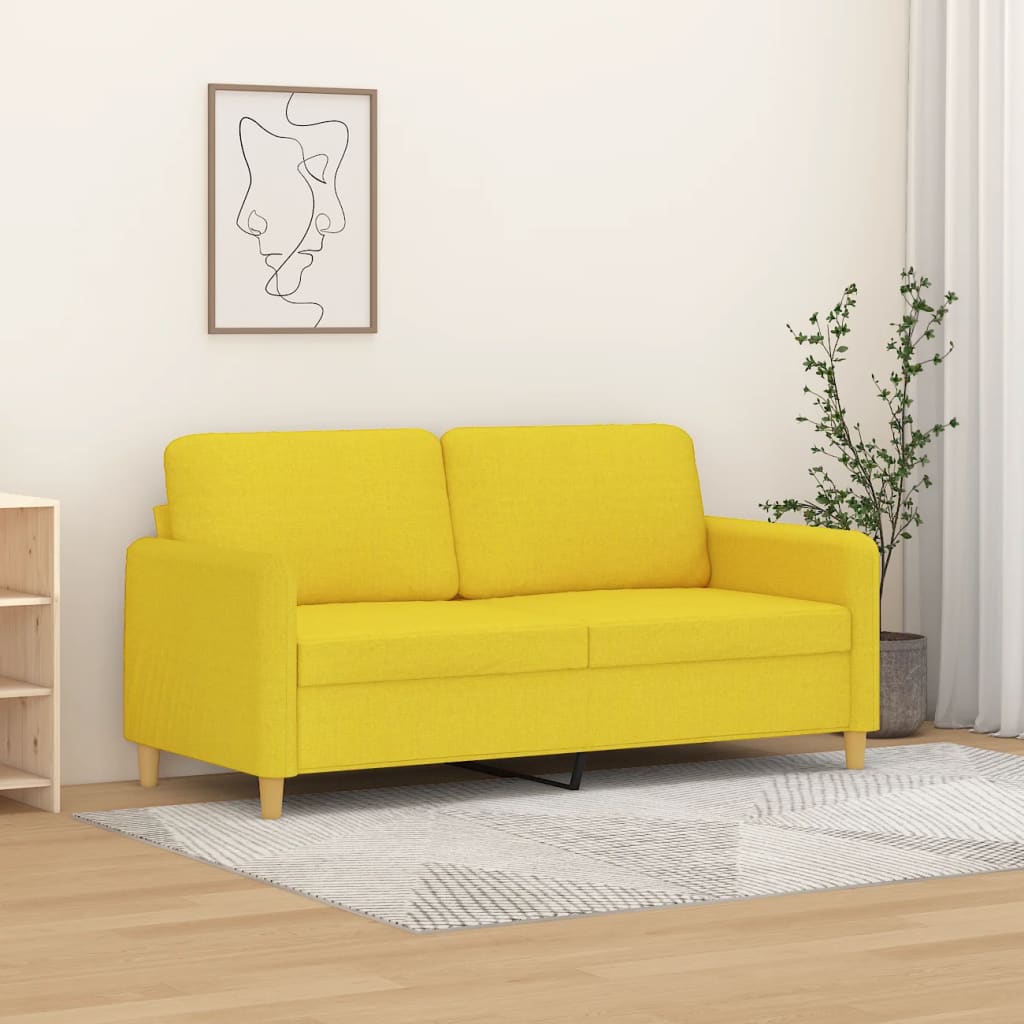 Canapé à 2 places Jaune clair 140 cm Tissu - XIOS