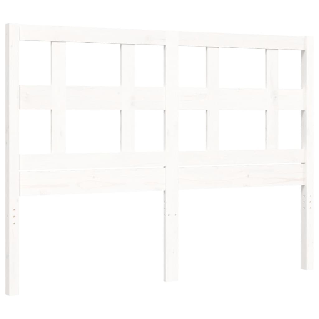 Cadre de lit sans matelas blanc 140x200 cm bois massif - XIOS