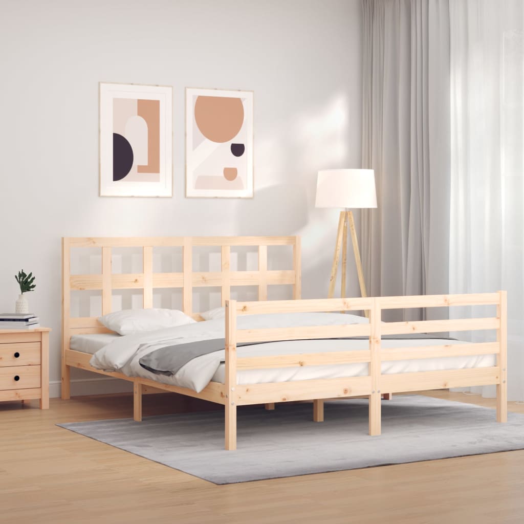 Cadre de lit sans matelas 160x200 cm bois massif - XIOS