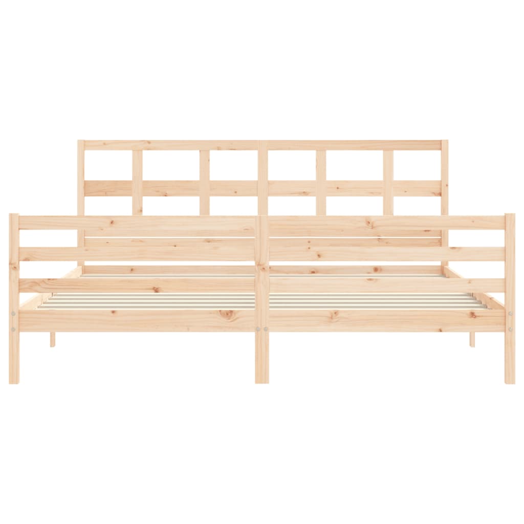 Cadre de lit sans matelas 200x200 cm bois massif - XIOS