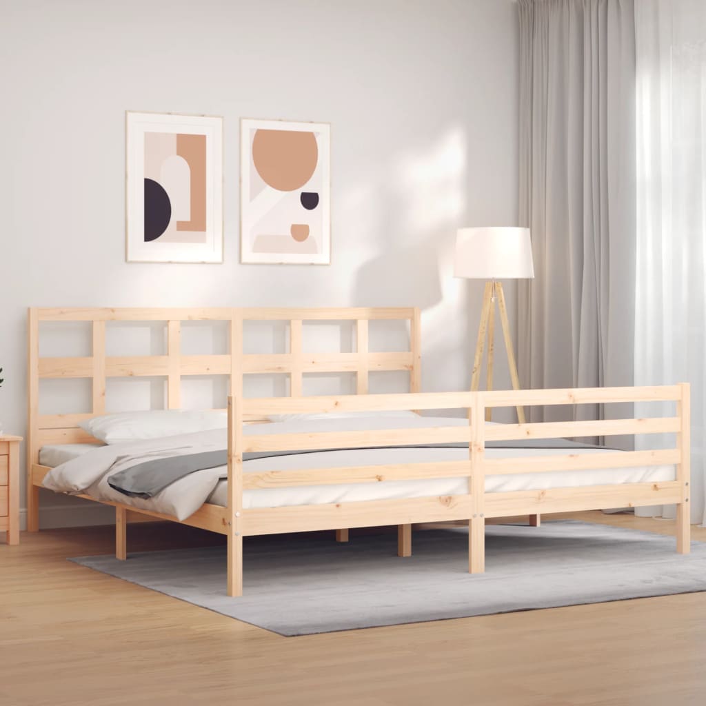 Cadre de lit sans matelas 200x200 cm bois massif - XIOS